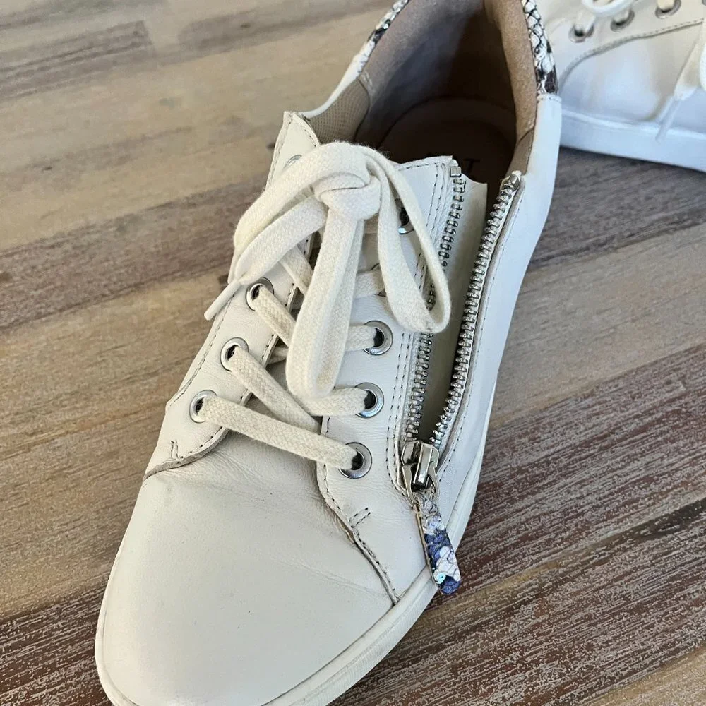 Naturalizer Women's Macayla Women Size 8.5 Tennis Shoe Snakeskin Zipper White